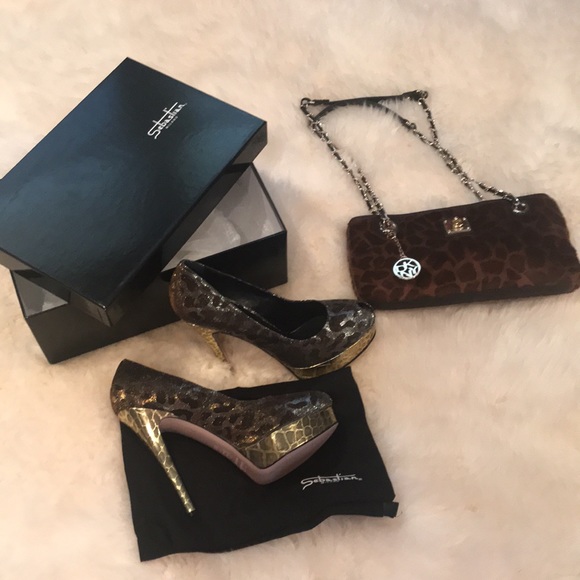 SOLD!! Sebastian Milano 5” stilettos heels leopard print 9.5 MSRP $545 new with… - Picture 5 of 17